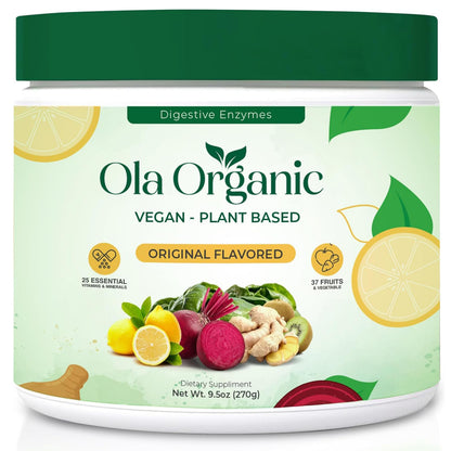 Ola Organic Greens Superfood Powder – Blend of 11 Cruciferous Vegetables with Phytonutrients – Supports Energy, & Immune Health Support – Non-GMO Vegetable Supplement (270g Jar) Ola OrganicBuy Supplements Australia