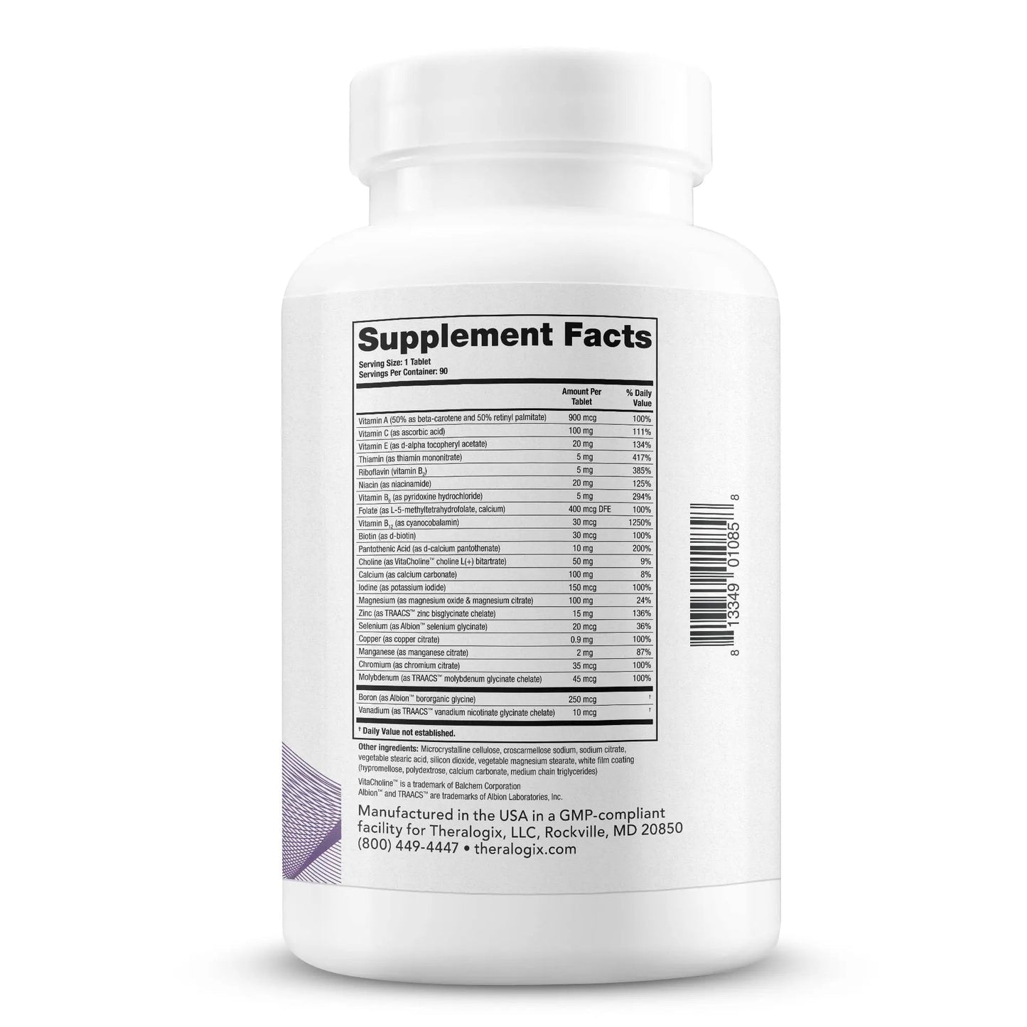 Theralogix Companion Multivitamin & Mineral Supplement - 90-Day Supply - Supplement for Women & Men Without Iron, Vitamin D TheralogixBuy Supplements Australia