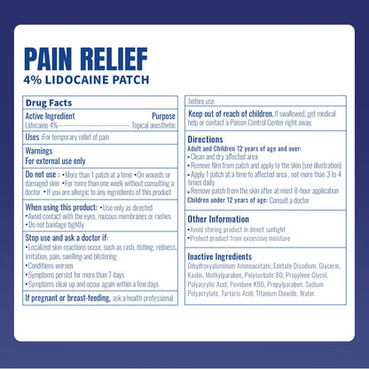 ZEEY 4% Lidocaine Pain Relief Patches, Maximum Strength OTC, for Back, Knee, Neck, Shoulders, Joints, Muscle Soreness, Fast Acting, Topical Anesthetic, Large Gel Patch, 5.5" x 3.94", 40Ct ZEEYBuy Supplements Australia