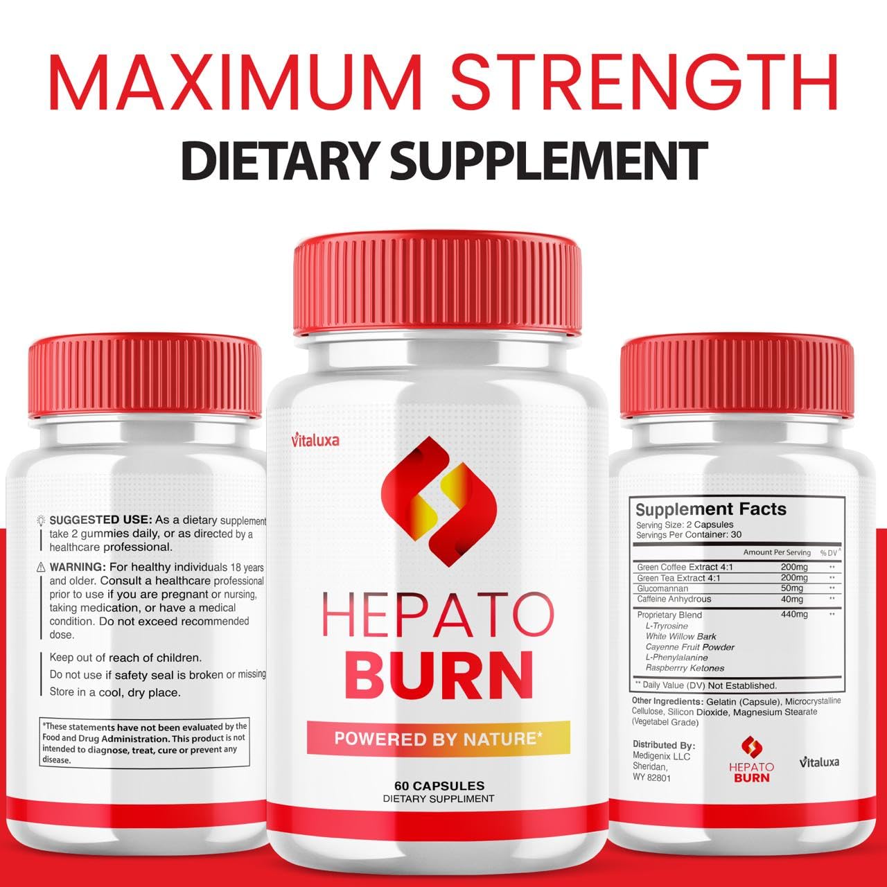 (2 Pack) Hepato Burn Capsules - HepatoBurn Supplement Pills Advanced Formula Wait Premium Blend All Natural Loss Support for Men Women, Hepataburn Reviews Maximum Strength Burner Health (120 Capsules) VitaluxaBuy Supplements Australia