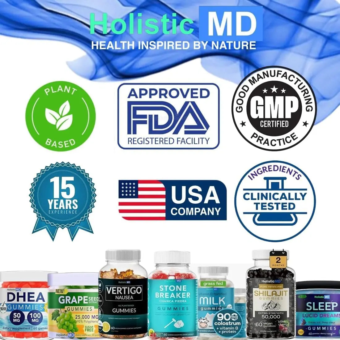 Holistic MD Gainer Gummies for Women Men Elderly and Kids | Clinically Studied Ingredients | 10 in 1 with L-Lysine Gentian Root Vitamin B | Holistic MD