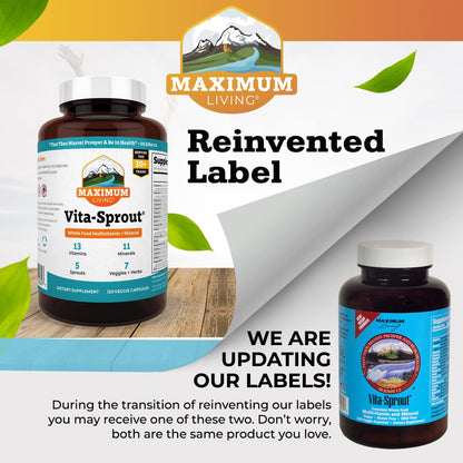 Maximum Living - Vita-Sprout Whole-Food Multivitamin & Phytonutrient Blend - 120 Capsules Maximum LivingBuy Supplements Australia
