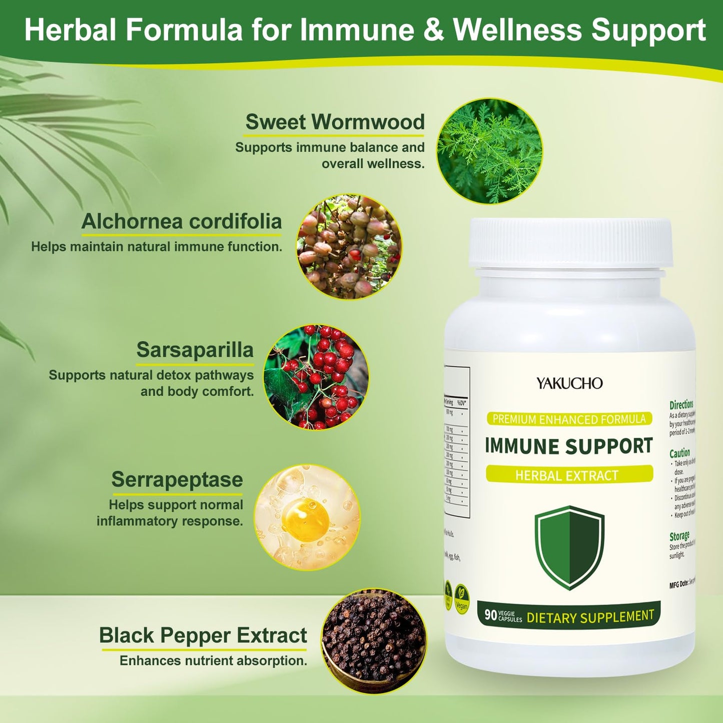 Herbal Immune Support Supplement, Vegan Capsules with Japanese Knotweed, Cat’s Claw, Skullcap & Sanguinolenta, Supports Immune Health & Overall Wellness, Gluten-Free YakuchoBuy Supplements Australia