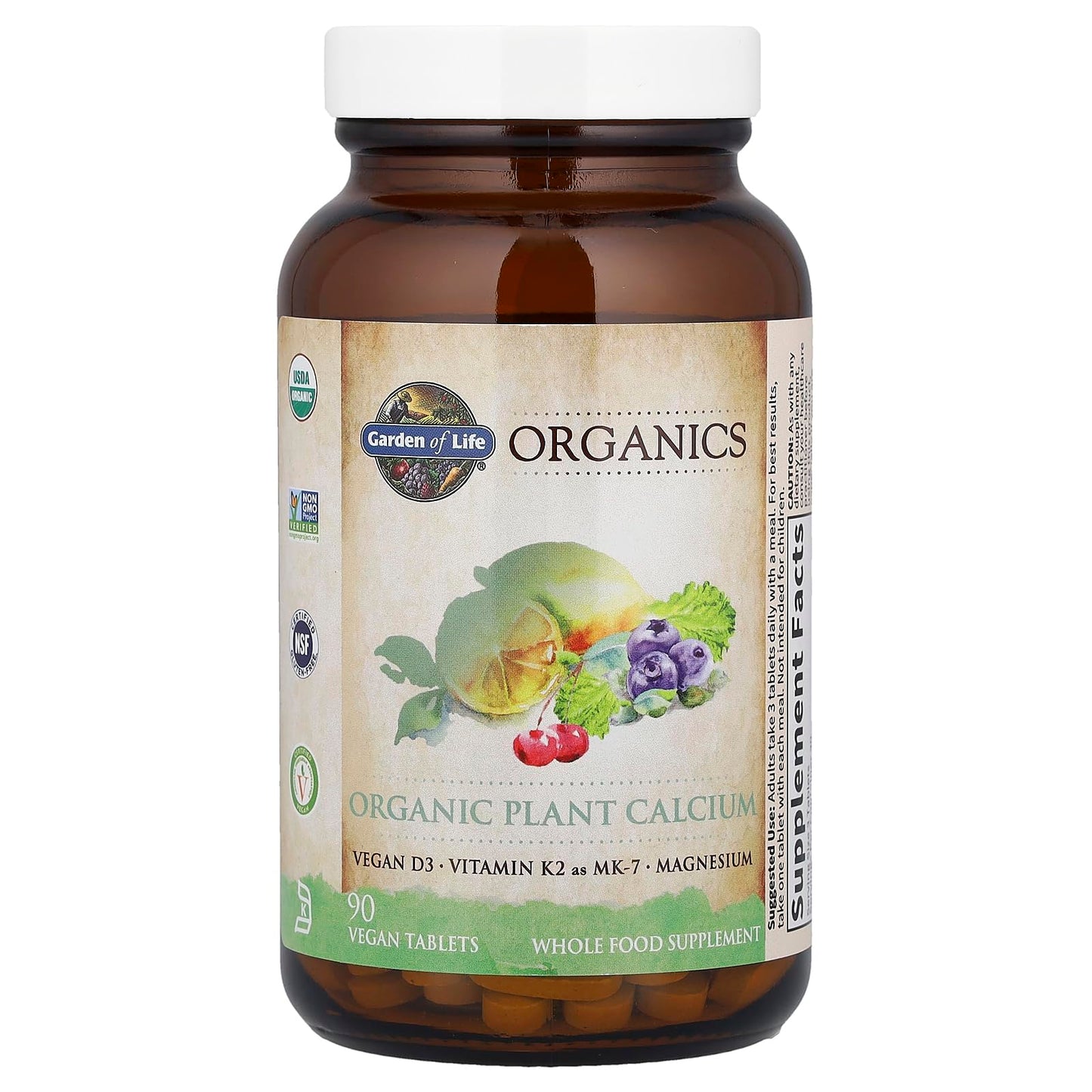 Garden of Life Calcium Supplement with Magnesium & Organic Vitamin D3 K2, Made from Whole Foods, Gluten-Free, 90 Count Garden of LifeBuy Supplements Australia