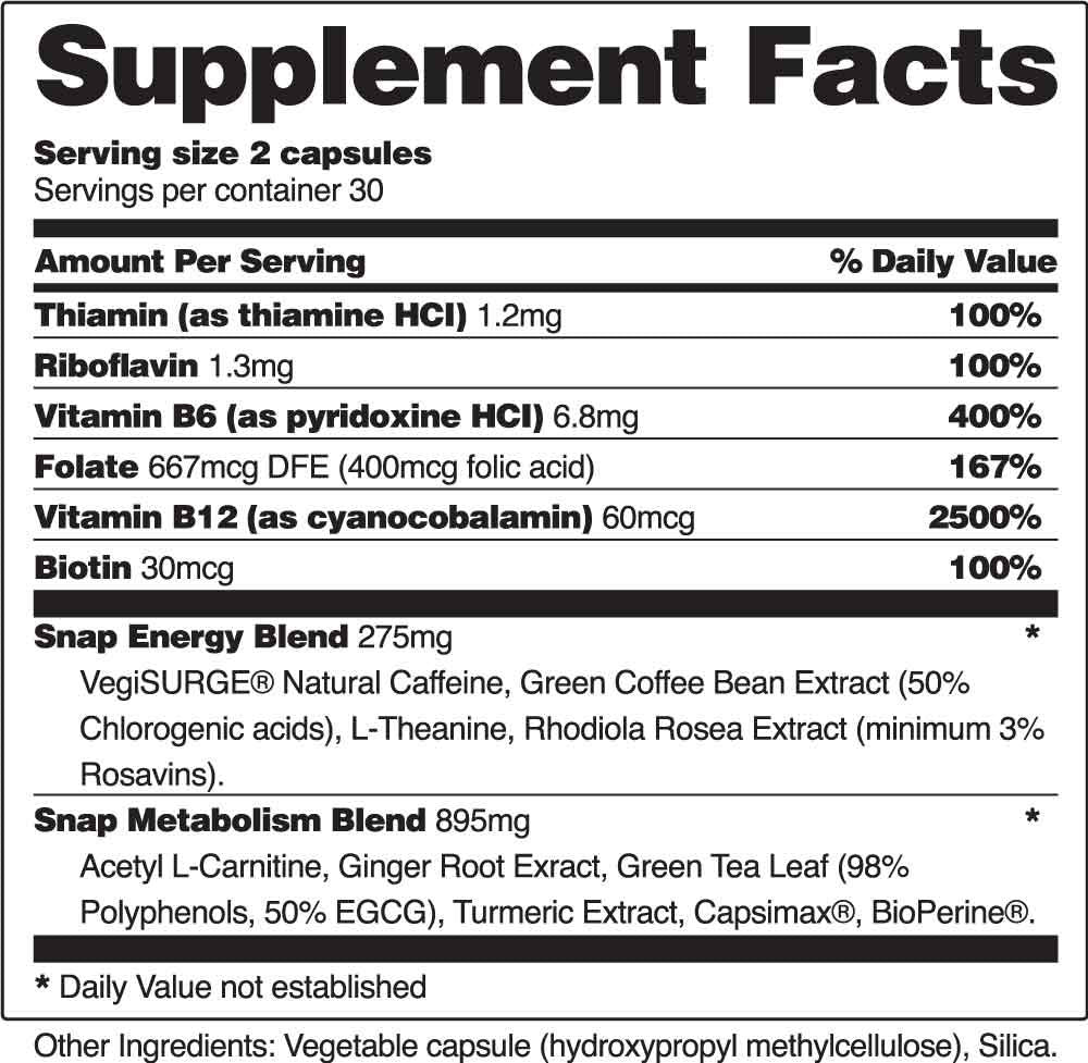 Snap Supplements Nitric Oxide Gummies and Energy Capsules