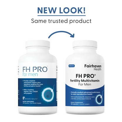 Fairhaven Health FH Pro for Men | Clinically Studied Premium Prenatal Fertility Supplements for Men | Male Fertility Supplements | Count and Motility Support Pre-Conception for Him | 180 Capsules Fairhaven HealthBuy Supplements Australia