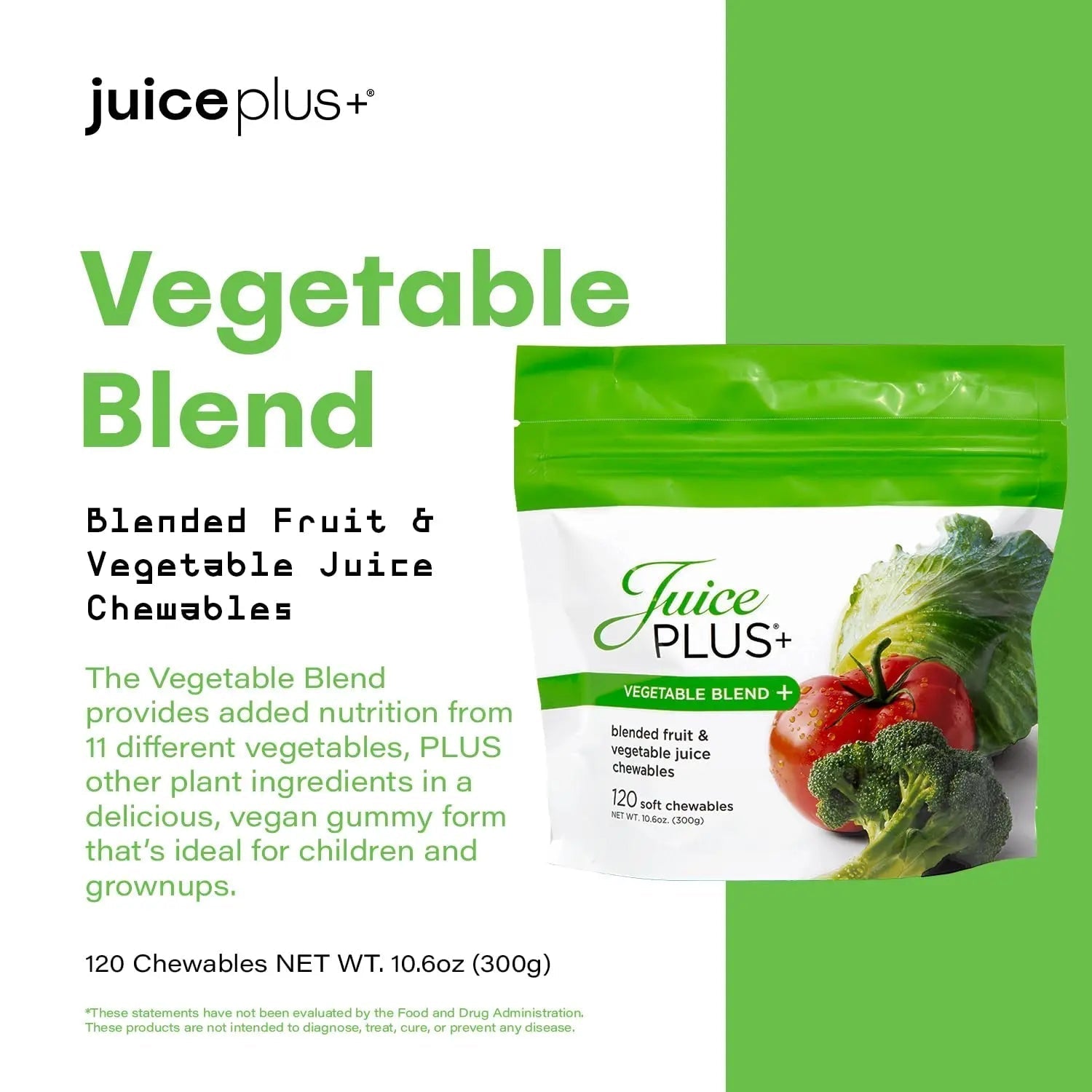 JuicePlus+ Vegetable Blend Soft Chews (Chewables) - Delicious Vegan Gummies with 11 Nutrient-Rich Vegetables for Daily Wellness! Juice Plus+Buy Supplements Australia