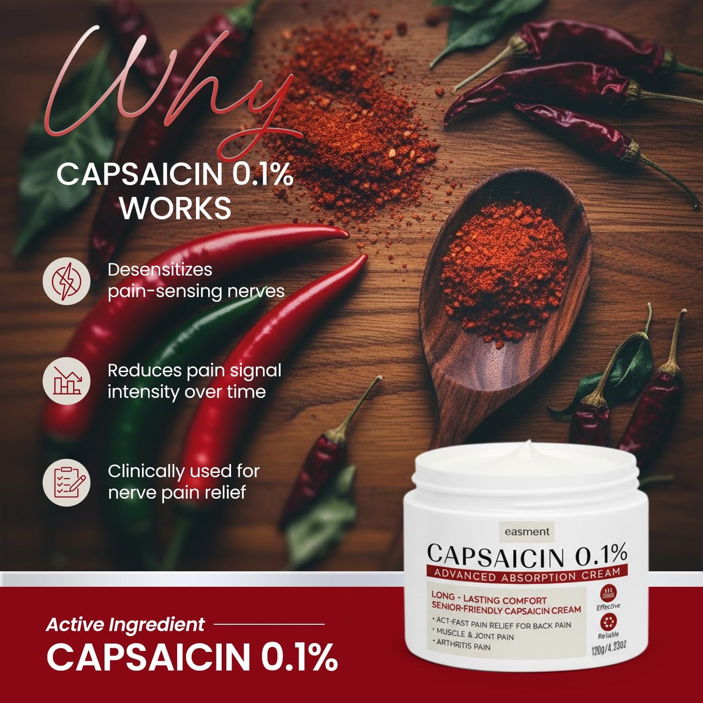Easment Capsaicin Pain Relief Cream – Topical Arthritis & Muscle Pain Relief for Joint, Nerve & Back Pain – Medicated Pain Cream with Capsaicin 0.1% – Arnica, Aloe & Chamomile, 4.23 Fl Oz EasmentBuy Supplements Australia