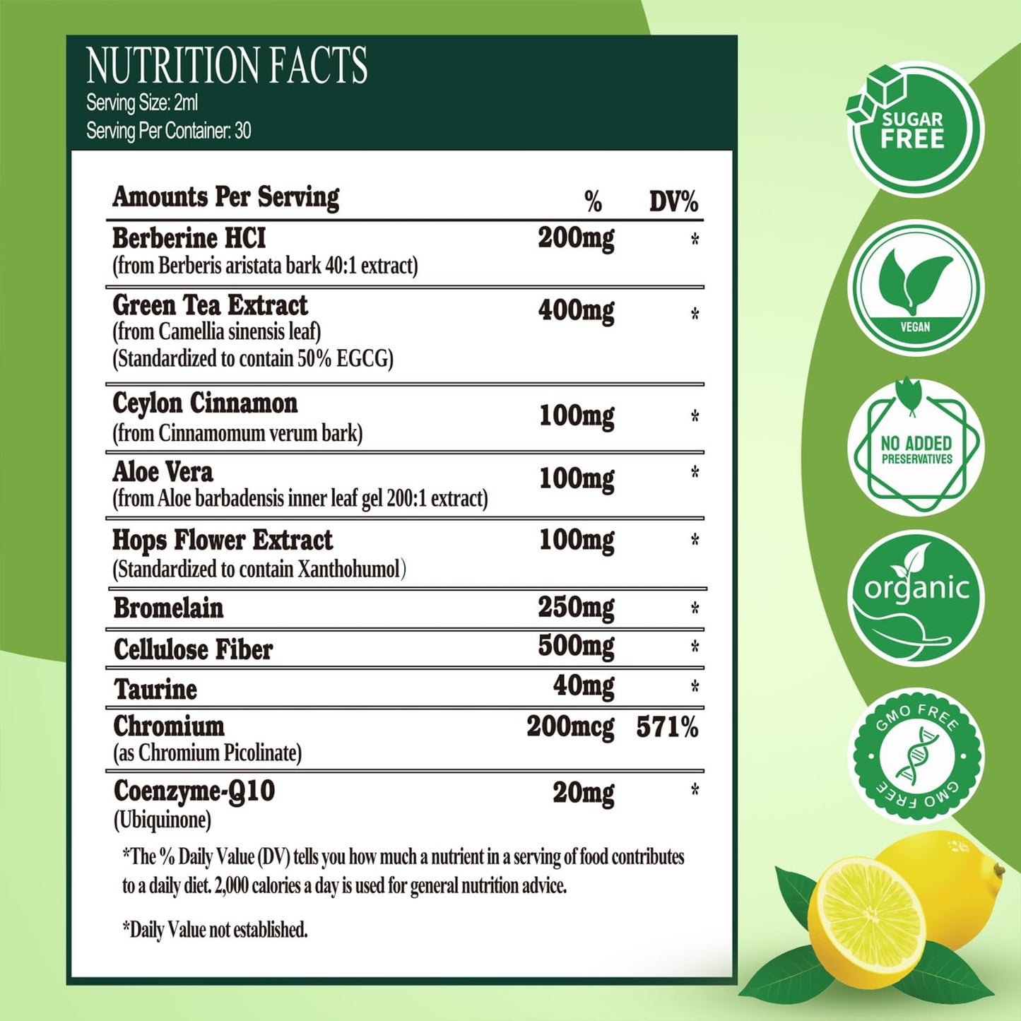 2 Pack Metabolic Support Liquid Drops, 10-in-1 Formula with Berberine, Ceylon Cinnamon, Prebiotic Fiber & Green Tea Extract | Digestive & Gut Health for Women & Men | Vegan, Non-GMO Vita PLynxeraBuy Supplements Australia