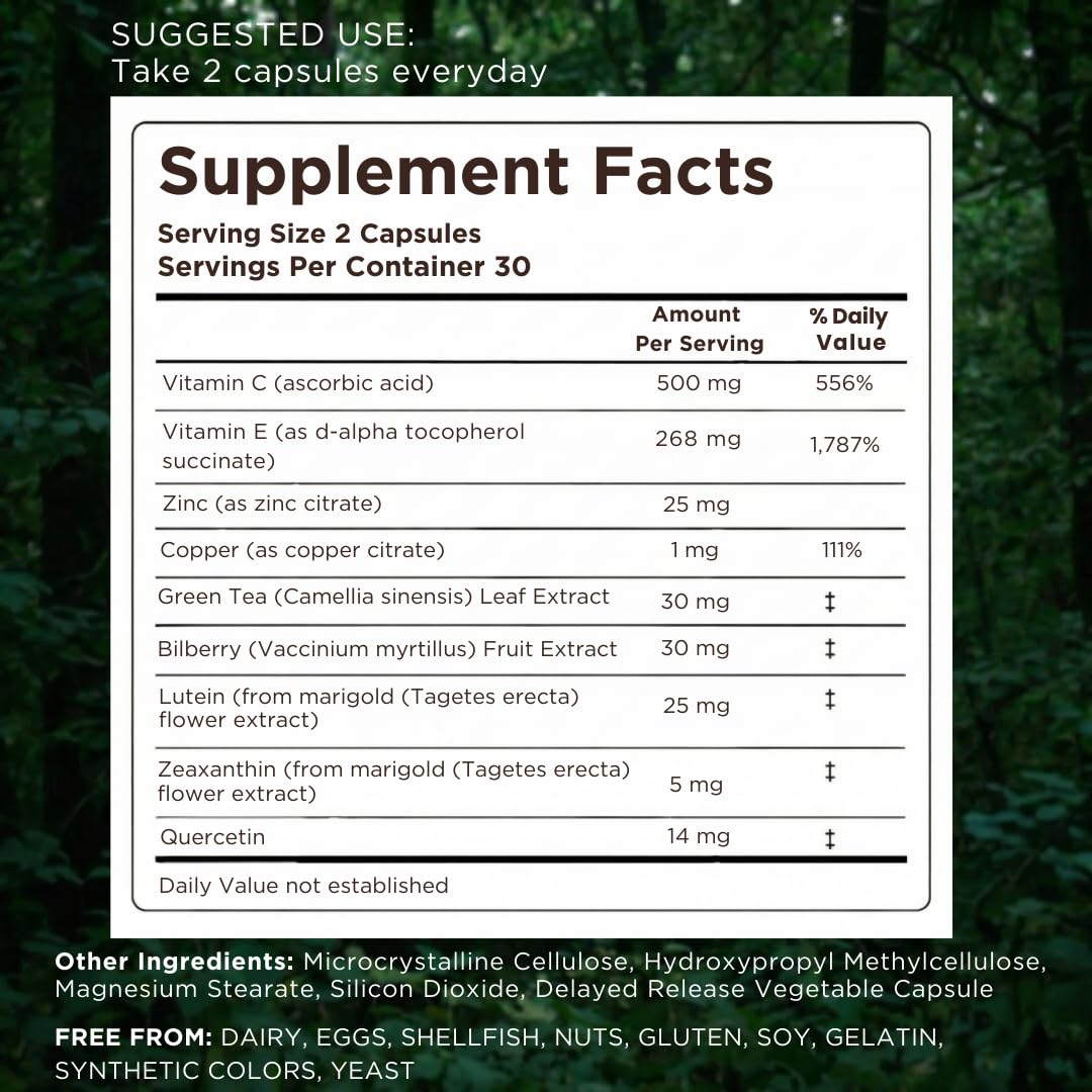 Macutene Protect Eye Vitamins for Macular Support Areds 2 with Lutein and Zeaxanthin Supplements (25mg/5mg) – Doctor Formulated Bilberry Supplement for Eyes, Lab Tested, Vegan (60 Capsules) PristeneBuy Supplements Australia