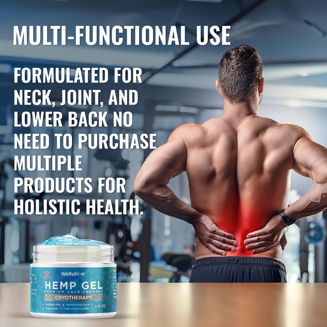 WELLUTION Cryotherapy Hemp Gel – Gentle Cooling Sensation with Menthol & Arnica – Non-Greasy, Quick-Absorbing Formula – Lightweight Gel for Comfort & Refreshing Feel – 4oz WELLUTIONBuy Supplements Australia