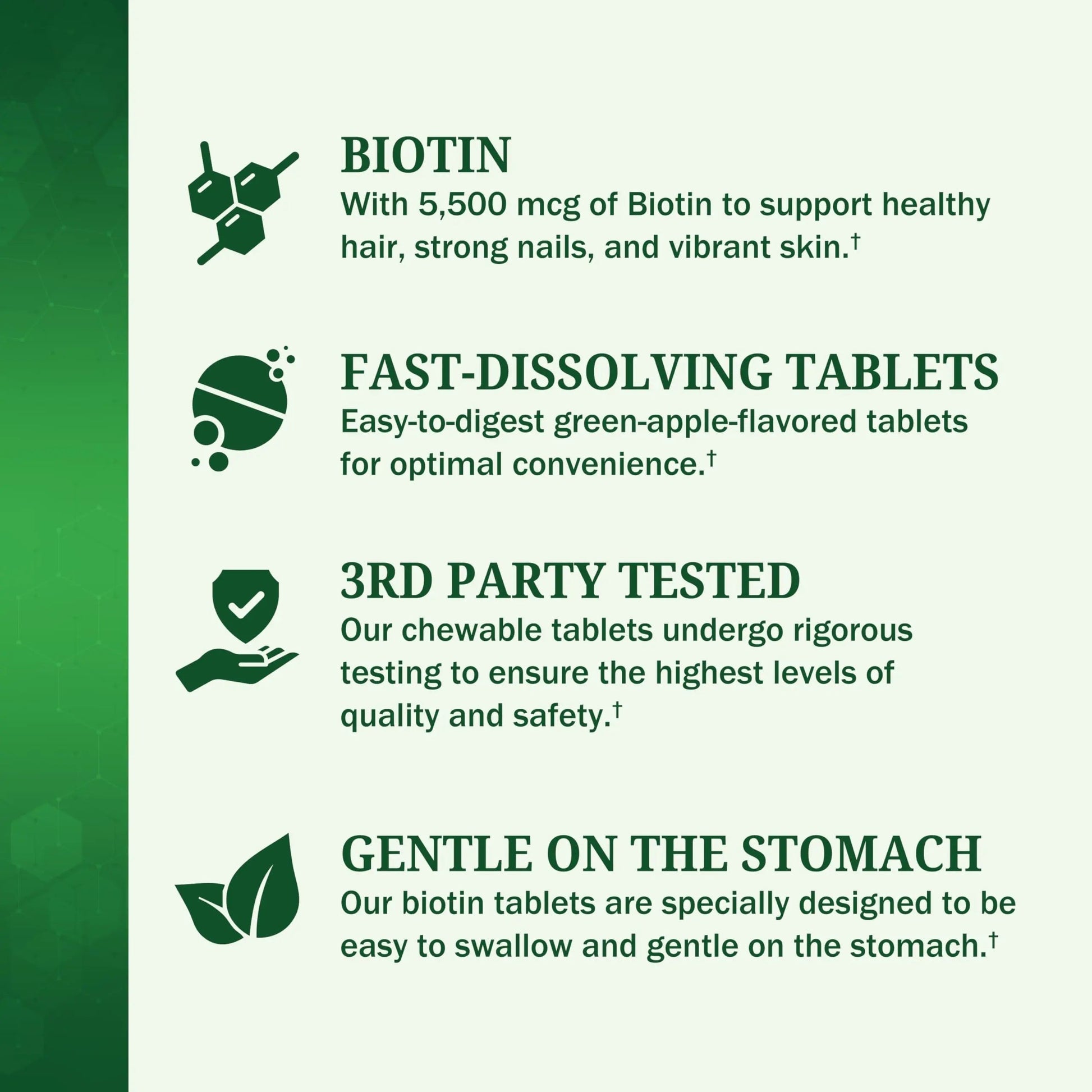 BioSchwartz Bariatric Biotin Chewable Tablets - 5500mcg Biotin per Serving - Green Apple Flavor, 3 Month Supply - Sugar-Free Hair Skin Nails Vitamins BioSchwartz