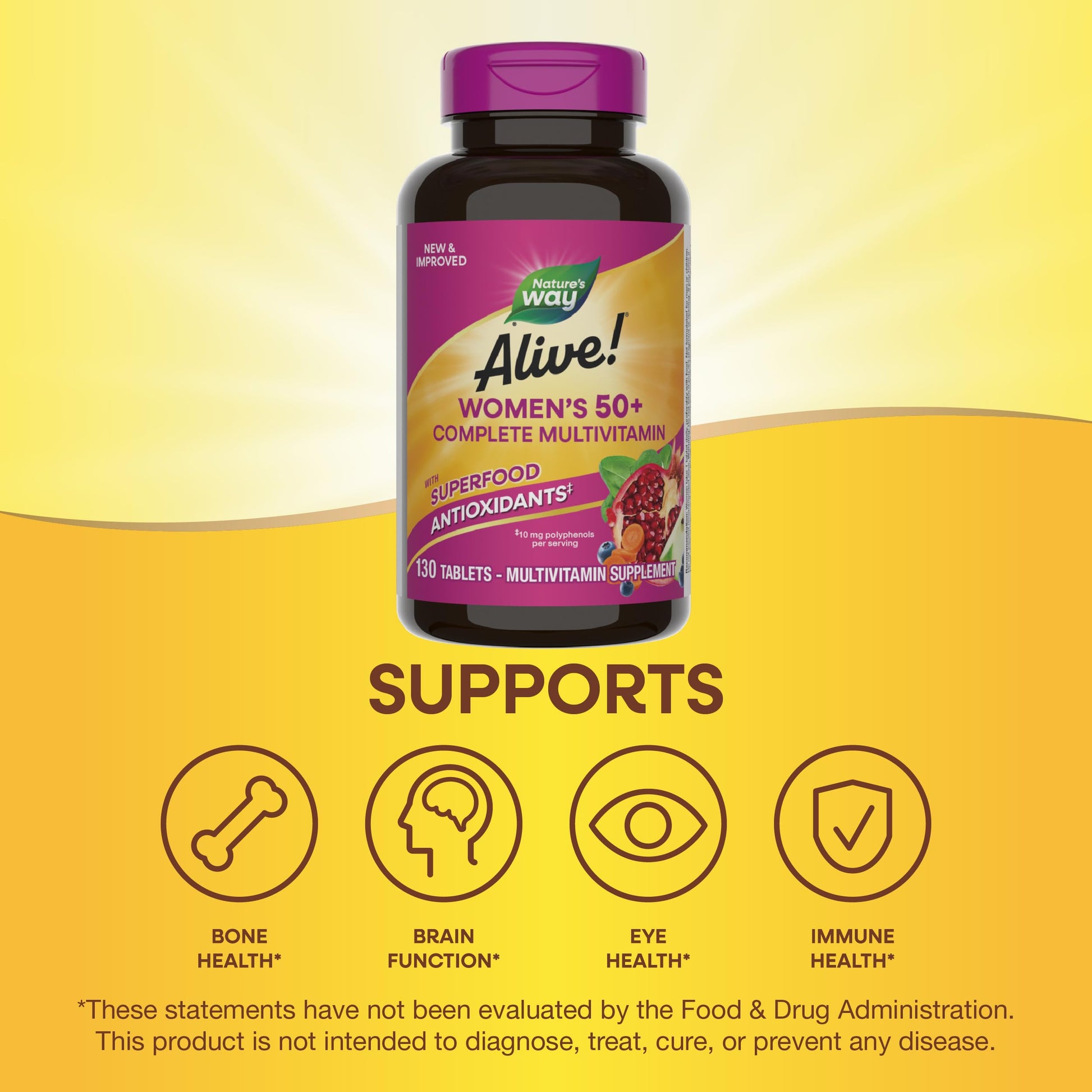 Nature's Way Alive! Women's 50+ Complete Multivitamins, Supports Healthy Heart, Brain, Bones Nature's WayBuy Supplements Australia