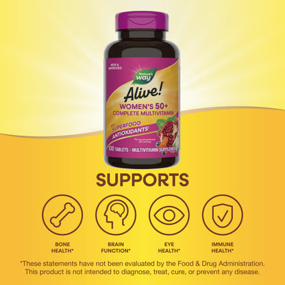 Nature's Way Alive! Women's 50+ Complete Multivitamins, Supports Healthy Heart, Brain, Bones Nature's WayBuy Supplements Australia