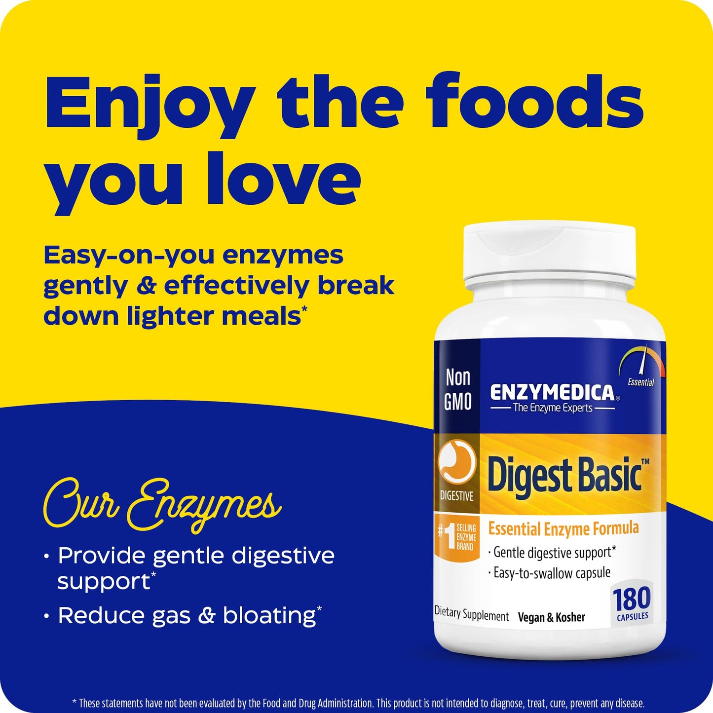 Enzymedica Digest Basic, Digestive Enzymes for Sensitive Stomachs, Offers Fast-Acting EnzymedicaBuy Supplements Australia