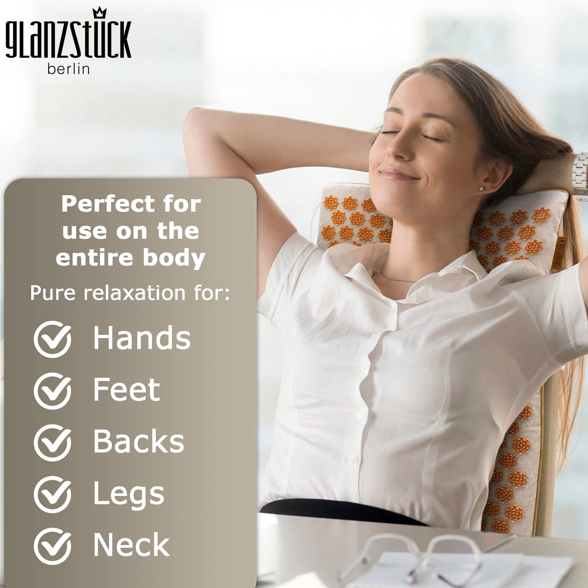 Glanzstück Berlin® Health Collection XXL Acupressure Mat Set for Full Body for Tension Headaches Glanzstück BerlinBuy Supplements Australia