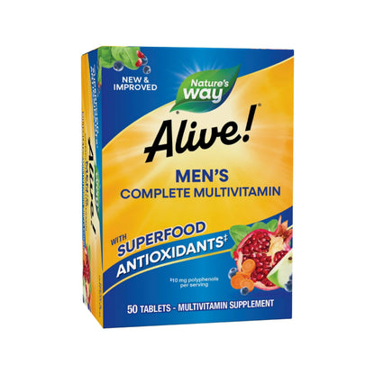 Nature's Way Alive! Men's Complete Multivitamin, Supports Energy Metabolism & Muscle Function*, B-Vitamins, Superfood Antioxidants Nature's WayBuy Supplements Australia