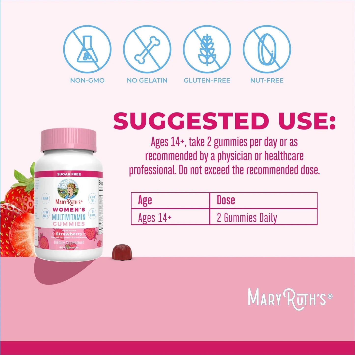 MaryRuth's Multivitamin Gummies for Women (Strawberry) & Liquid Nighttime Multimineral (Pineapple) | Clean Label Project Verified MARYRUTH'S