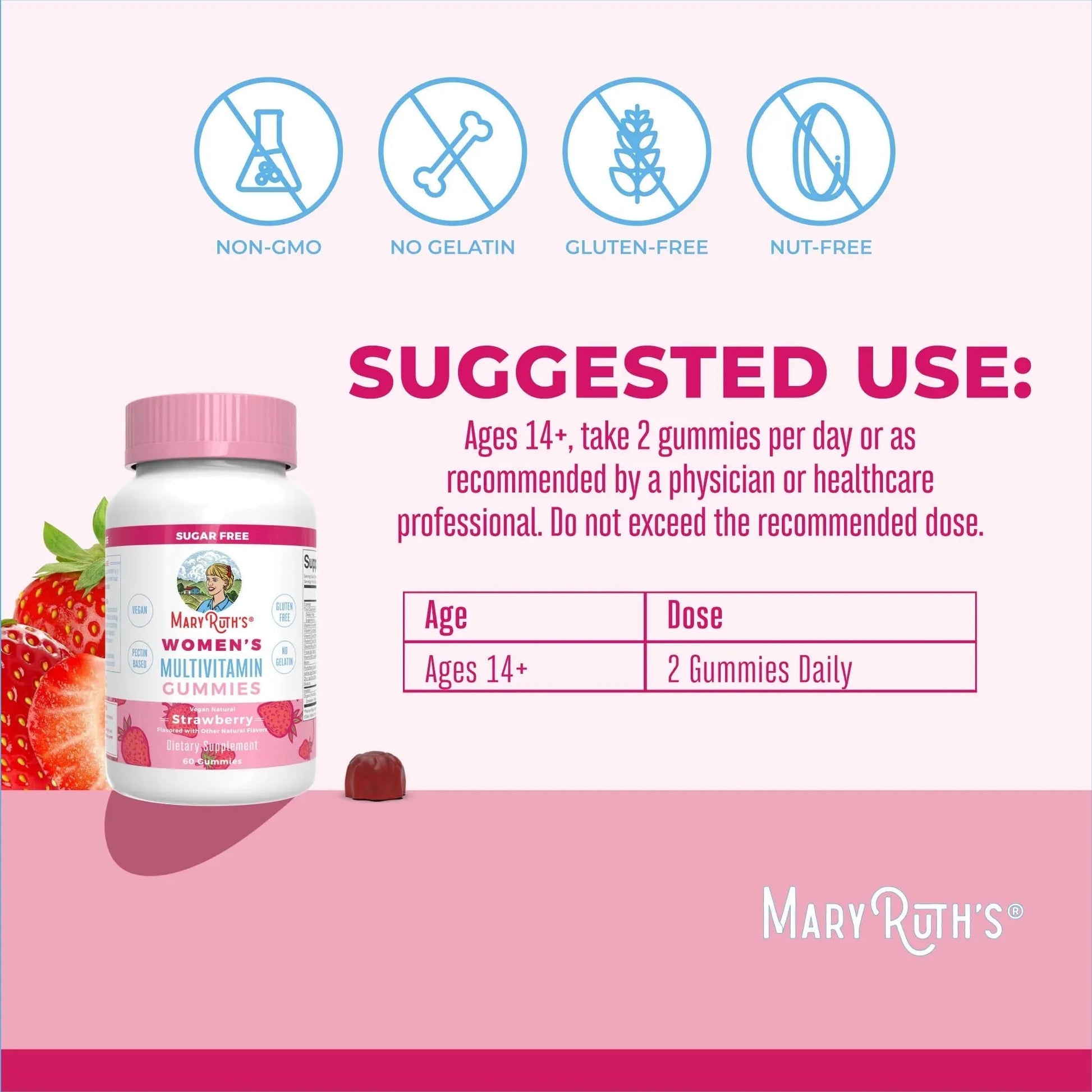 MaryRuth's Multivitamin Gummies for Women (Strawberry) & Liquid Nighttime Multimineral (Pineapple) | Clean Label Project Verified MARYRUTH'S