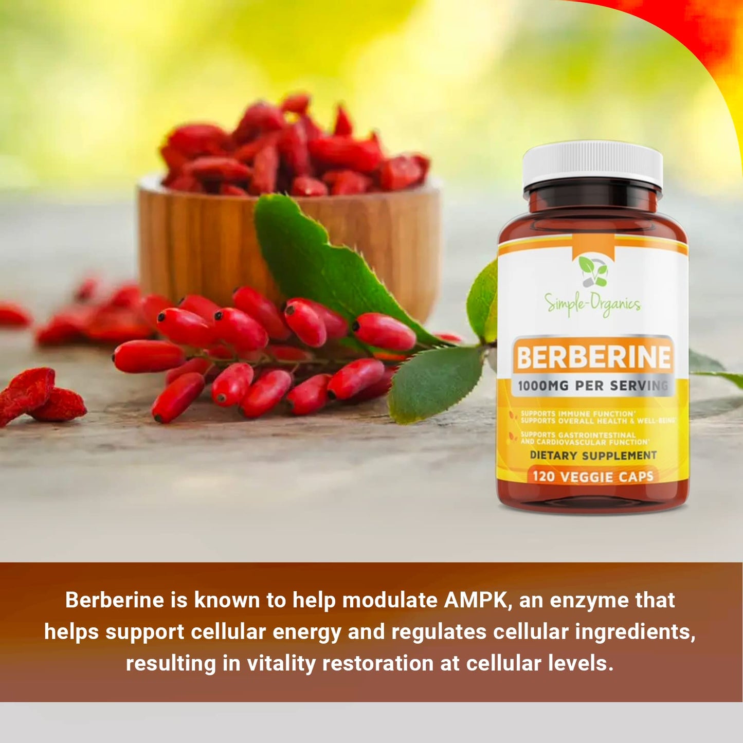 Simple-Organics Berberine 500mg (1000mg Per Serving) for Supports Healthy Immune Simple-OrganicsBuy Supplements Australia