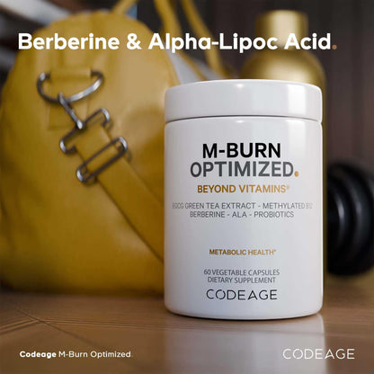 Codeage M-Burn Optimized Supplement - Decaffeinated Green Tea Std. to 50% EGCG, Berberine, Akkermansia, Vitamin B12 - Probiotics - Vitamins - 60 Capsules CodeageBuy Supplements Australia
