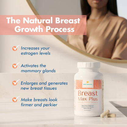 KIMI Naturals Breast Max Plus - Breast Enhancement Pills | Breast Enlargement Supplements with Fenugreek, Breast Growth, Supports Breast Firmness | 90 Capsules KIMIBuy Supplements Australia