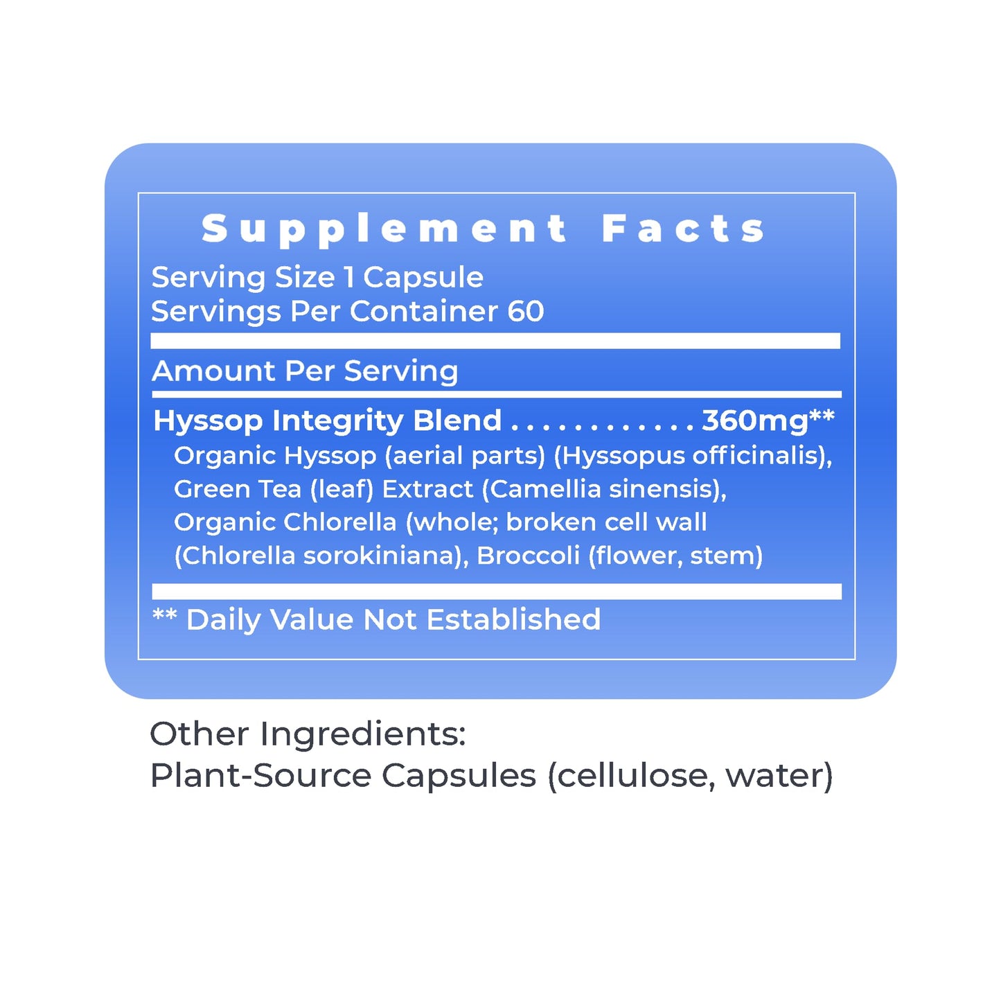 Premier Research Labs Hyssinol - Hyssop Herb, Hyssop Capsules, Wellness Pills with Organic Hyssop Dry Herb, Dietary Supplement with Green Tea, Antioxidant Support - 60 Vegetarian Capsules Premier Research LabsBuy Supplements Australia