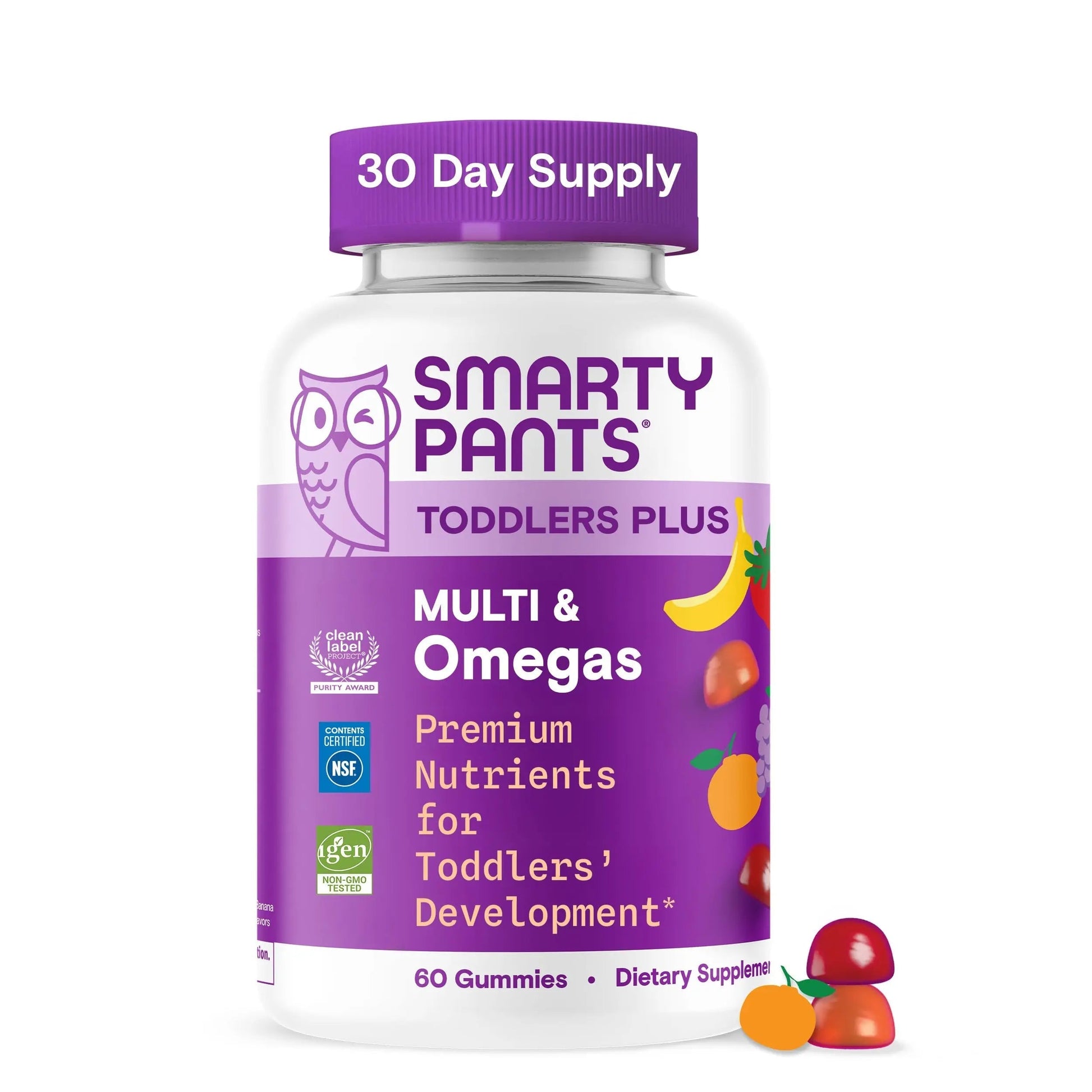 SmartyPants Toddler Multivitamin Gummies - Improved Formula: Omega 3 (DHA/EPA), Vitamins D3, C, Vitamin B12, B6, A, K & Zinc SmartyPantsBuy Supplements Australia