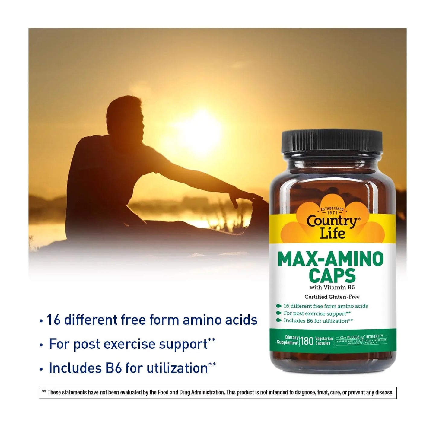 Country Life Maxi-Amino 16 Amino Acids 90 Capsules Gluten Free Country LifeBuy Supplements Australia