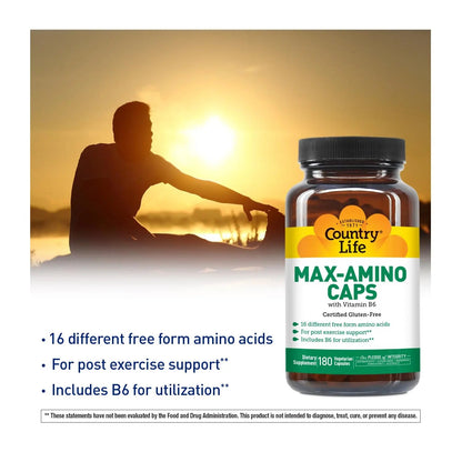 Country Life Maxi-Amino 16 Amino Acids 90 Capsules Gluten Free Country LifeBuy Supplements Australia