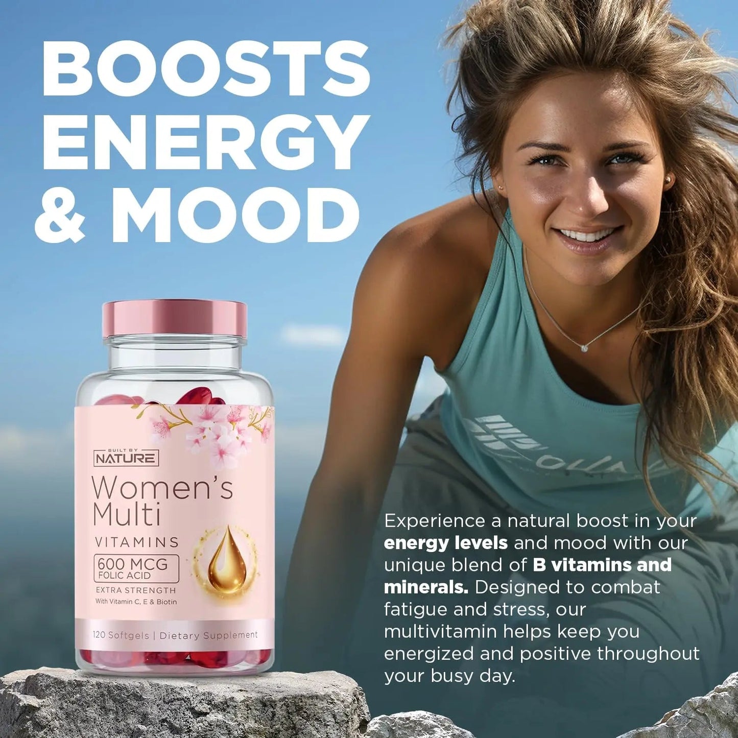 Built by Nature Vitamins for Women – Women's Complete Daily Multivitamin Supplement with A, B, C, D, E, Iron, Calcium, Magnesium and Multi Minerals Built by NatureBuy Supplements Australia