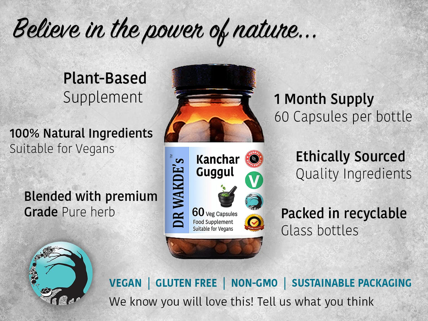 DR WAKDE's Kanchnar Guggul (60 Veg Caps, Ayurvedic Supplement, Vegan, Herbal, Natural, Made in the UK) DR WAKDE'sBuy Supplements Australia