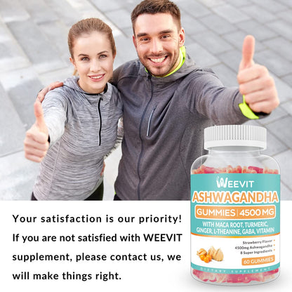 Ashwagandha Gummies 4500mg for Women & Men, Ashwagandha Gummy with Maca Root WEEVITBuy Supplements Australia