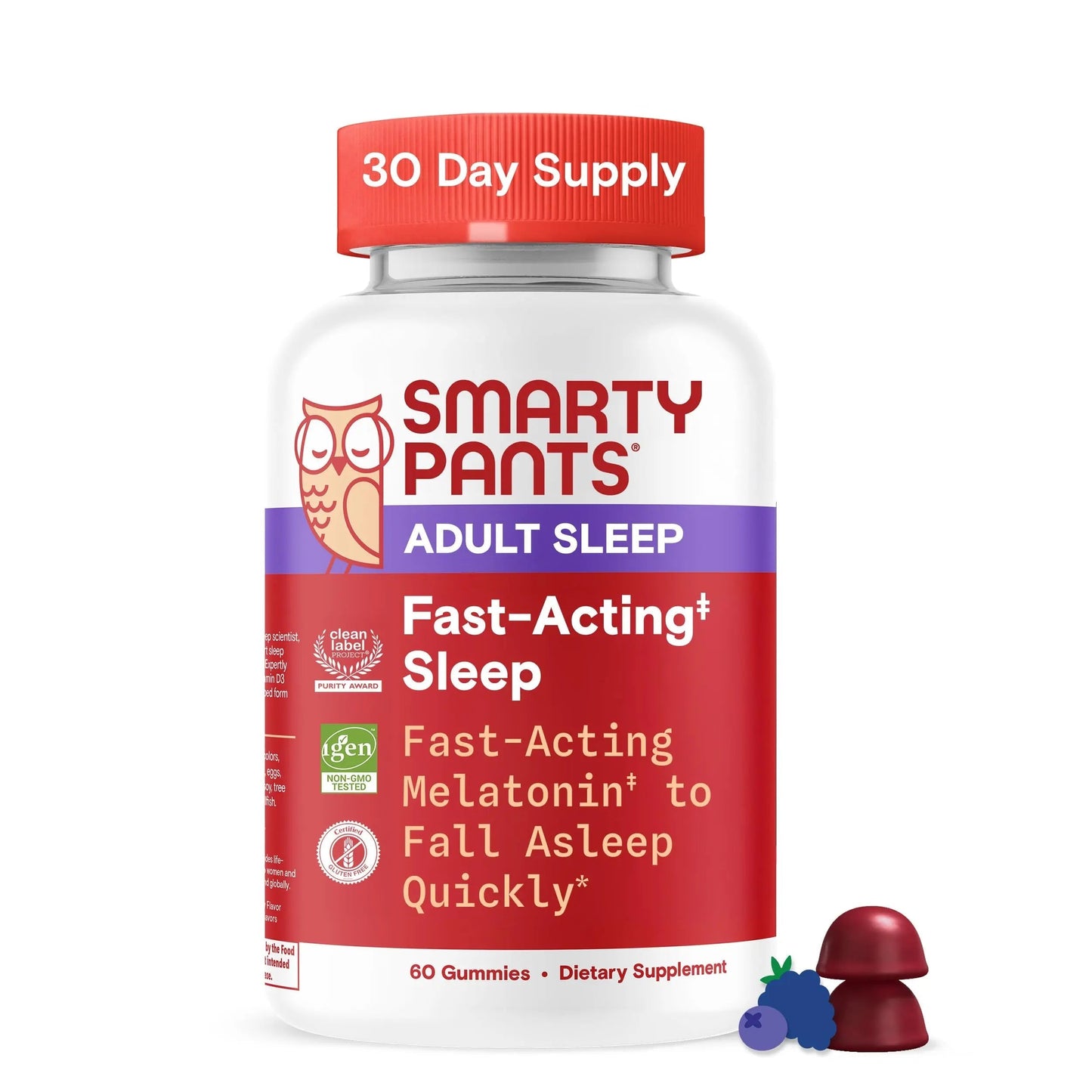 SmartyPants Adult Sleep Gummies with Melatonin: Magnesium & L-Theanine, Drug-Free, Non-Habit Forming Sleep Aid SmartyPants