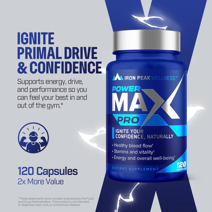 Testosterone Booster Pills for Men - Male Enhancing Supplement - Fast Acting Blood Flow, Muscle Growth, Strength, Energy, Libido, Endurance, Workout - Natural Performance Test Boost - 60 Day Serving IronPeak WellnessBuy Supplements Australia