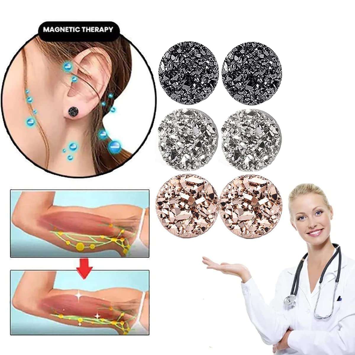 Ear Allure Magnetic Earrings, EarAllure Magnetic Earrings, Non Piercing Magnetic Acupressure vfjikiBuy Supplements Australia