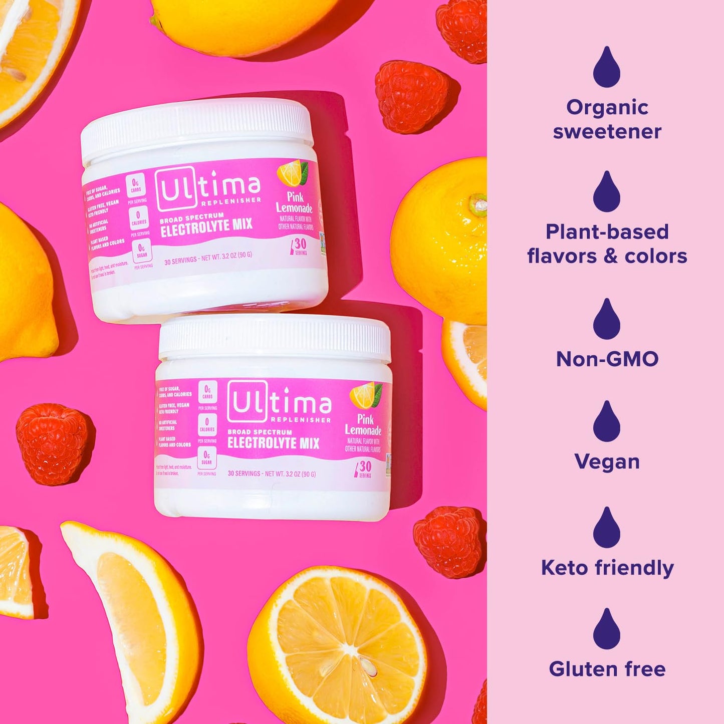 Ultima Replenisher Daily Electrolyte Drink Mix – Pink Lemonade, 30 Serving – Hydration Ultima ReplenisherBuy Supplements Australia