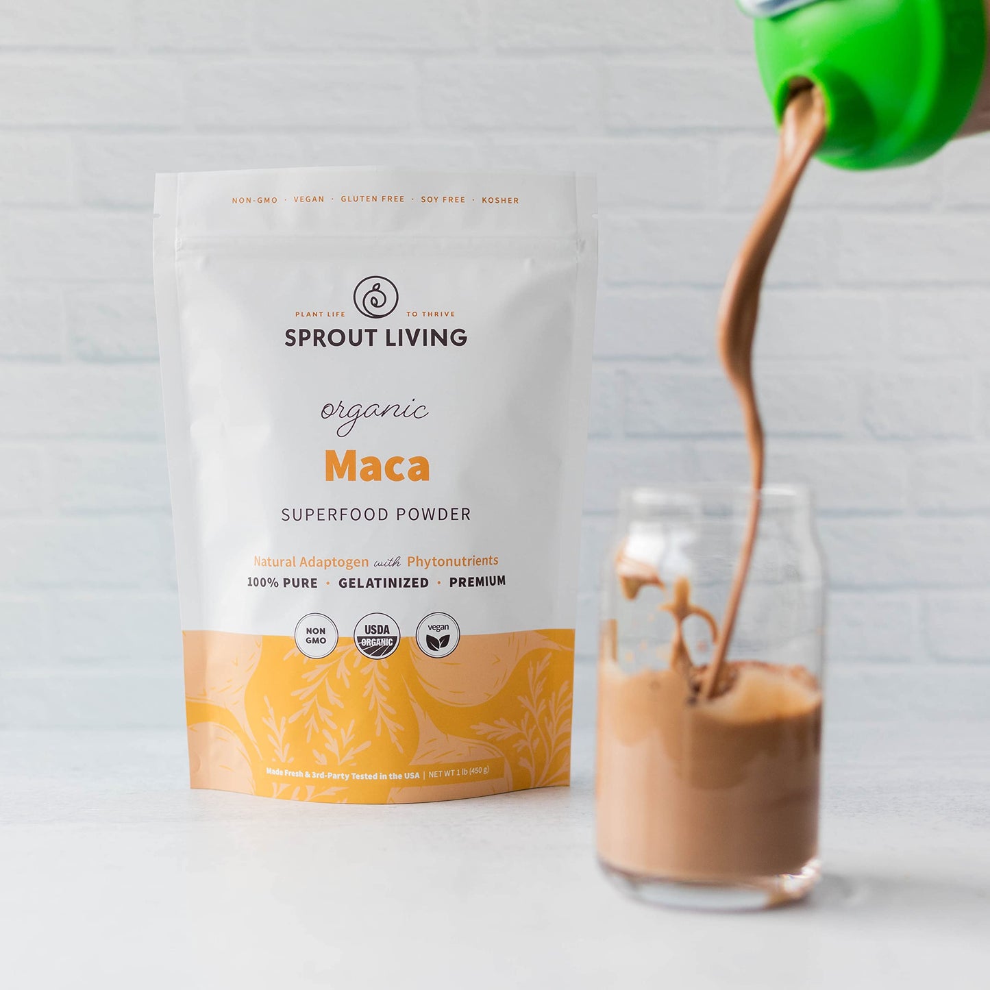 Sprout Living Organic Gelatinized Maca Root Powder, Superfood, Adaptogen, 1 lb Sprout LivingBuy Supplements Australia