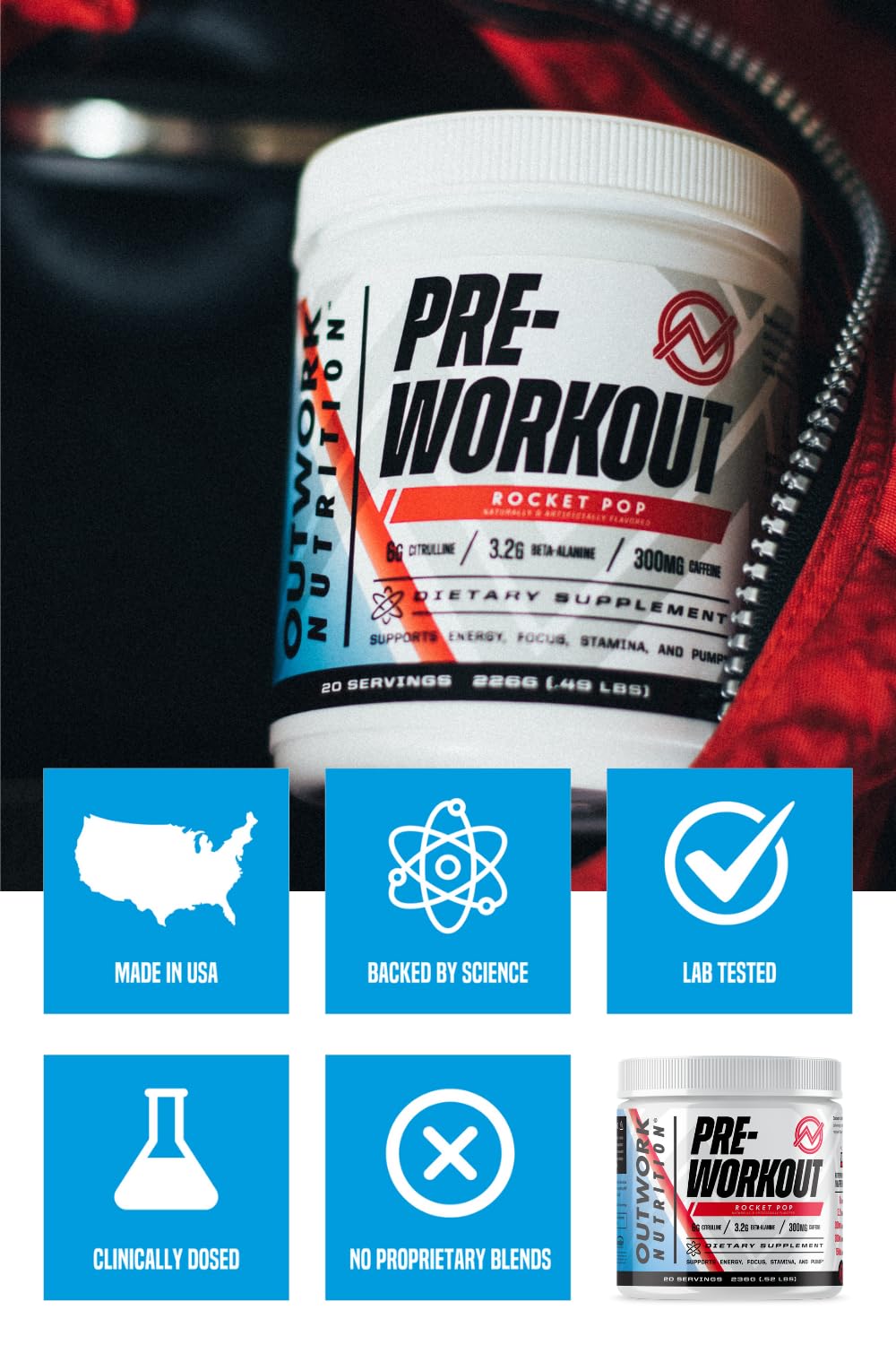 Outwork Nutrition Pre-Workout Supplement with Nootropics - Energy & Mental Focus Outwork NutritionBuy Supplements Australia