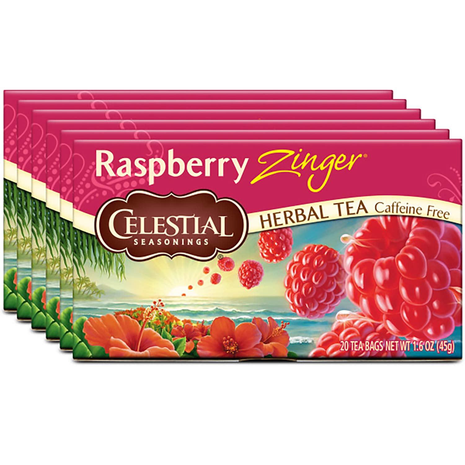 Celestial Seasonings Herbal Tea, Raspberry Zinger, 20 Count (Pack of 6) Celestial SeasoningsBuy Supplements Australia