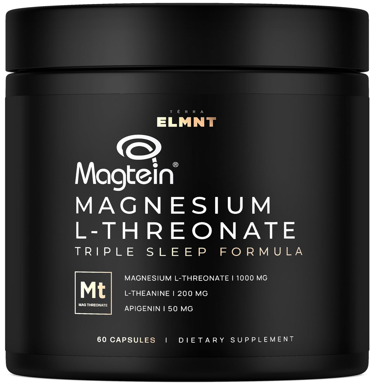 Triple Sleep Magnesium L-Threonate w. Apigenin, Theanine & Magtein Magnesium L Threonate - High Absorption Magnesium Supplement Capsules