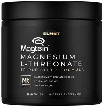 Triple Sleep Magnesium L-Threonate w. Apigenin, Theanine & Magtein Magnesium L Threonate - High Absorption Magnesium Supplement Capsules