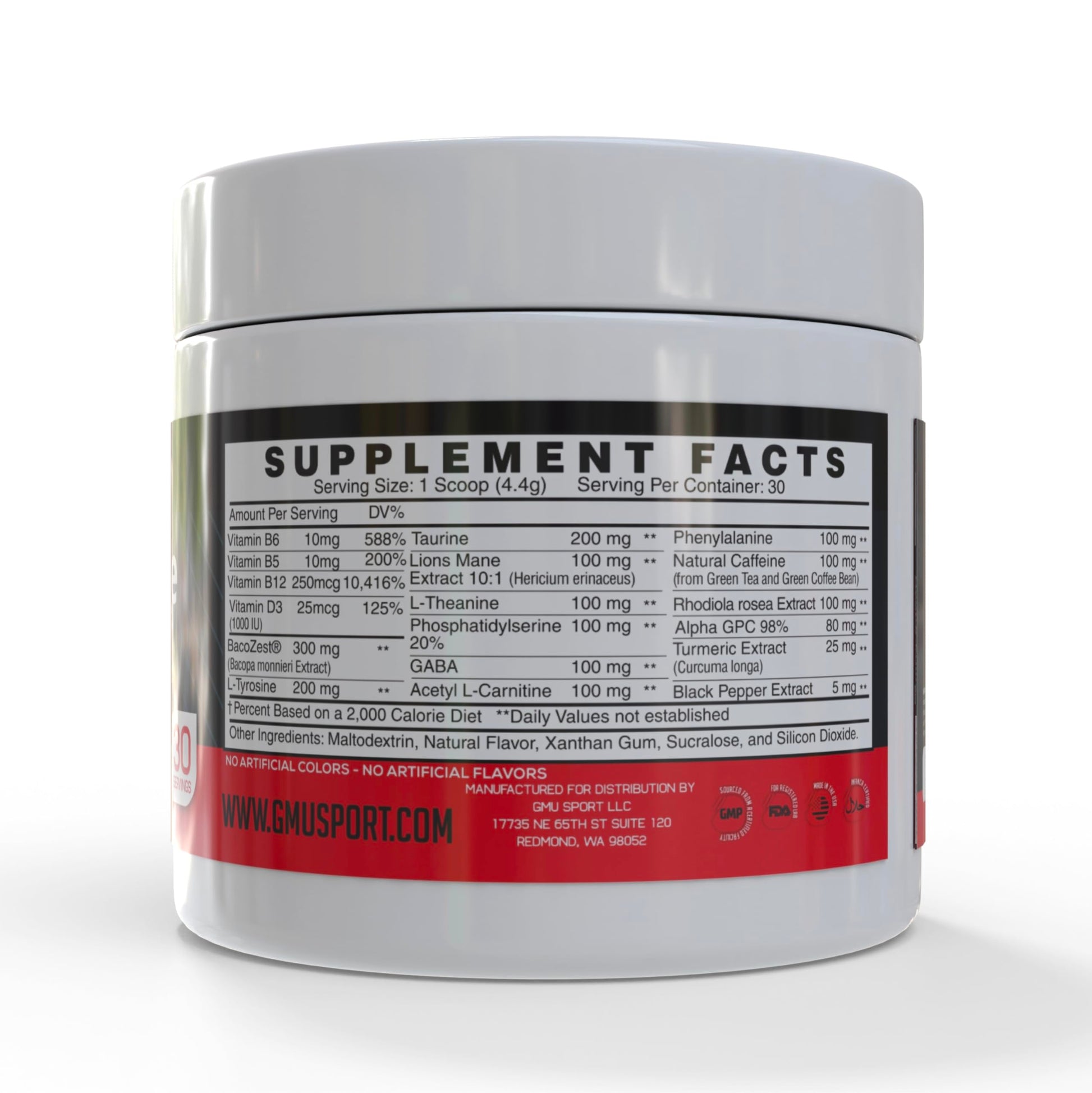 GMU SPORT Nootro-Prime Brain Boost - Focus Brain Supplement - Mushroom Supplement Powder with Alpha GPC, Nootropic Brain Supplements for Memory and Focus with Lions Mane, 30 Servings, Tropical Flavor GMU SPORTBuy Supplements Australia