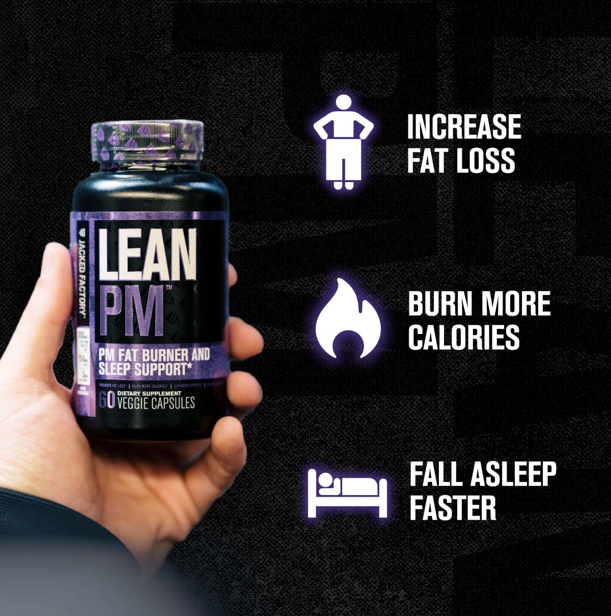 Jacked Factory Lean PM Night Time Fat Burner, Sleep Aid Supplement, & Appetite Suppressant Jacked FactoryBuy Supplements Australia