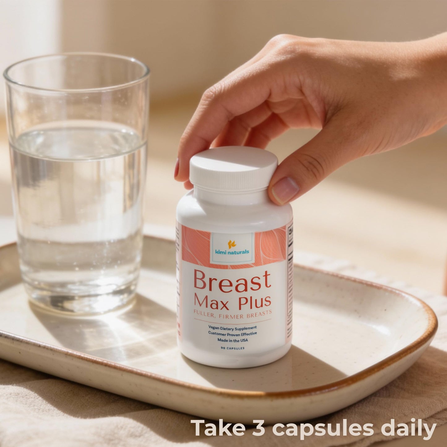 KIMI Naturals Breast Max Plus - Breast Enhancement Pills | Breast Enlargement Supplements with Fenugreek, Breast Growth, Supports Breast Firmness | 90 Capsules KIMIBuy Supplements Australia