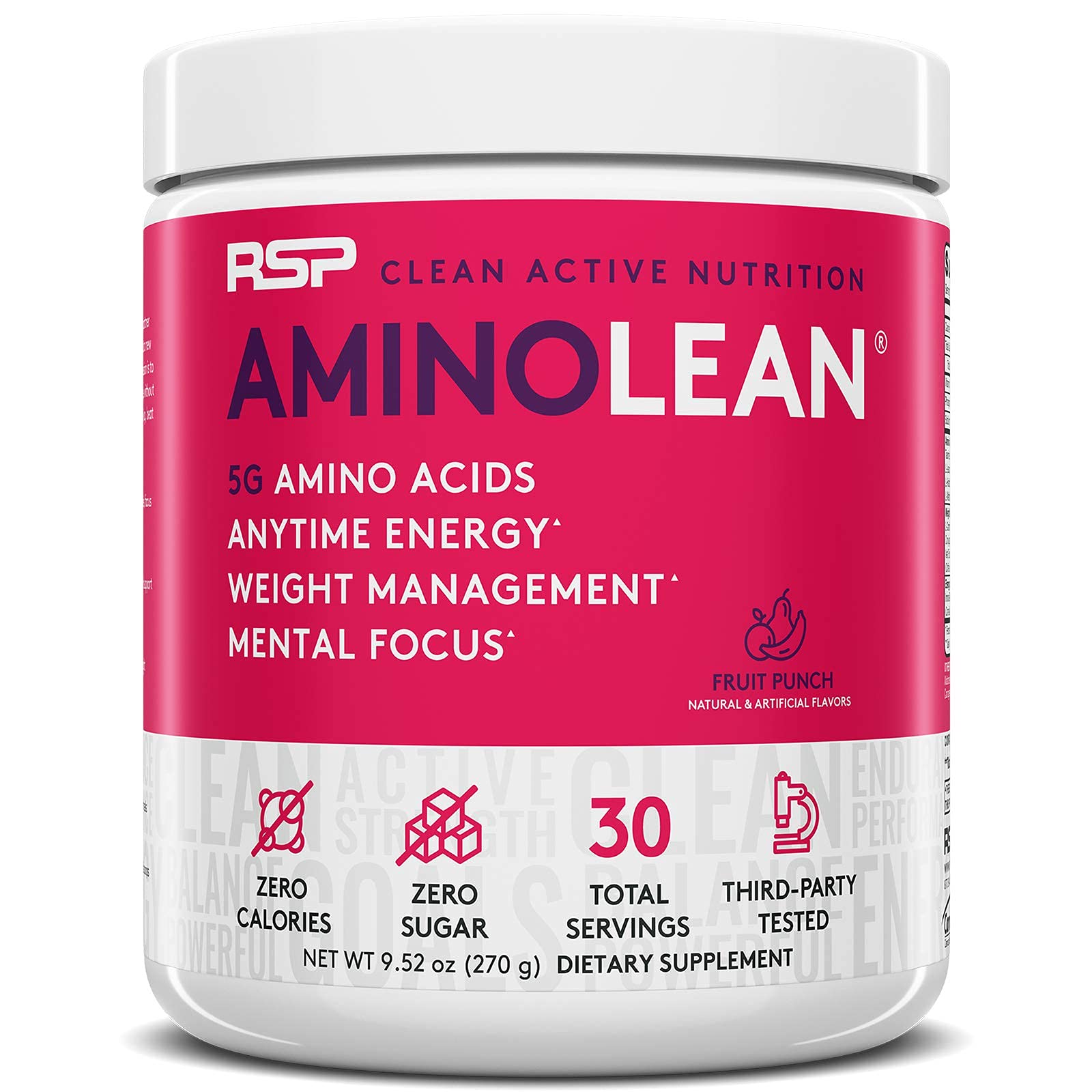 RSP NUTRITION AminoLean Pre Workout Energy (Fruit Punch 30 Servings) with AminoLean Recovery Post Workout Boost (Blood Orange 30 Servings)