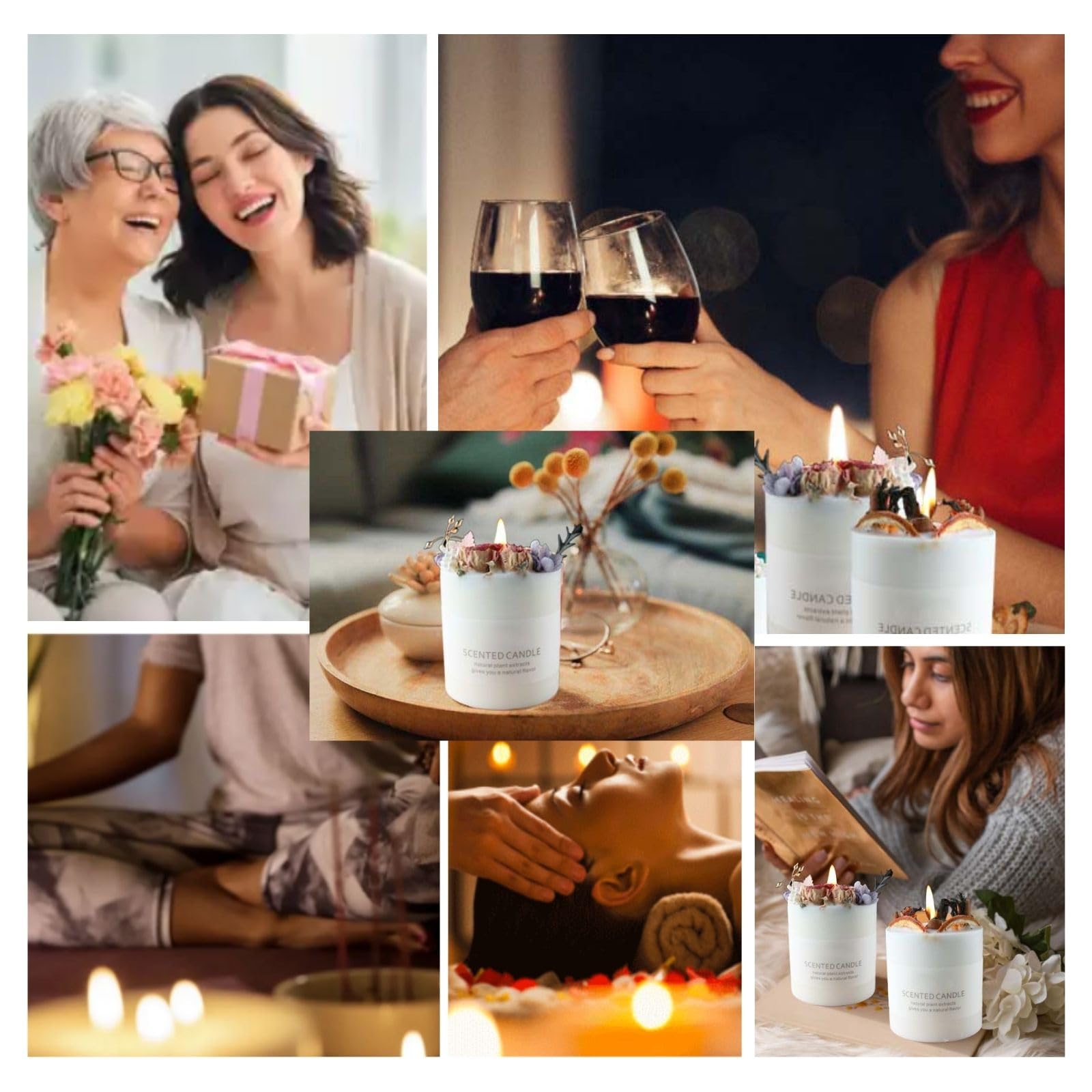Natural Soy Scented Pillar Candles with Glass, Classic 10 oz Luxury Non Toxic White Bathroom Candle uniqiconBuy Supplements Australia