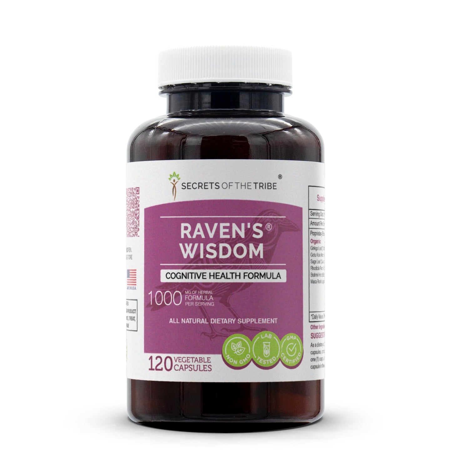 Secrets of the Tribe - Raven's Wisdom, Cognitive Health Formula, Herbal Supplement Blend (120 Capsules) Secrets of the TribeBuy Supplements Australia