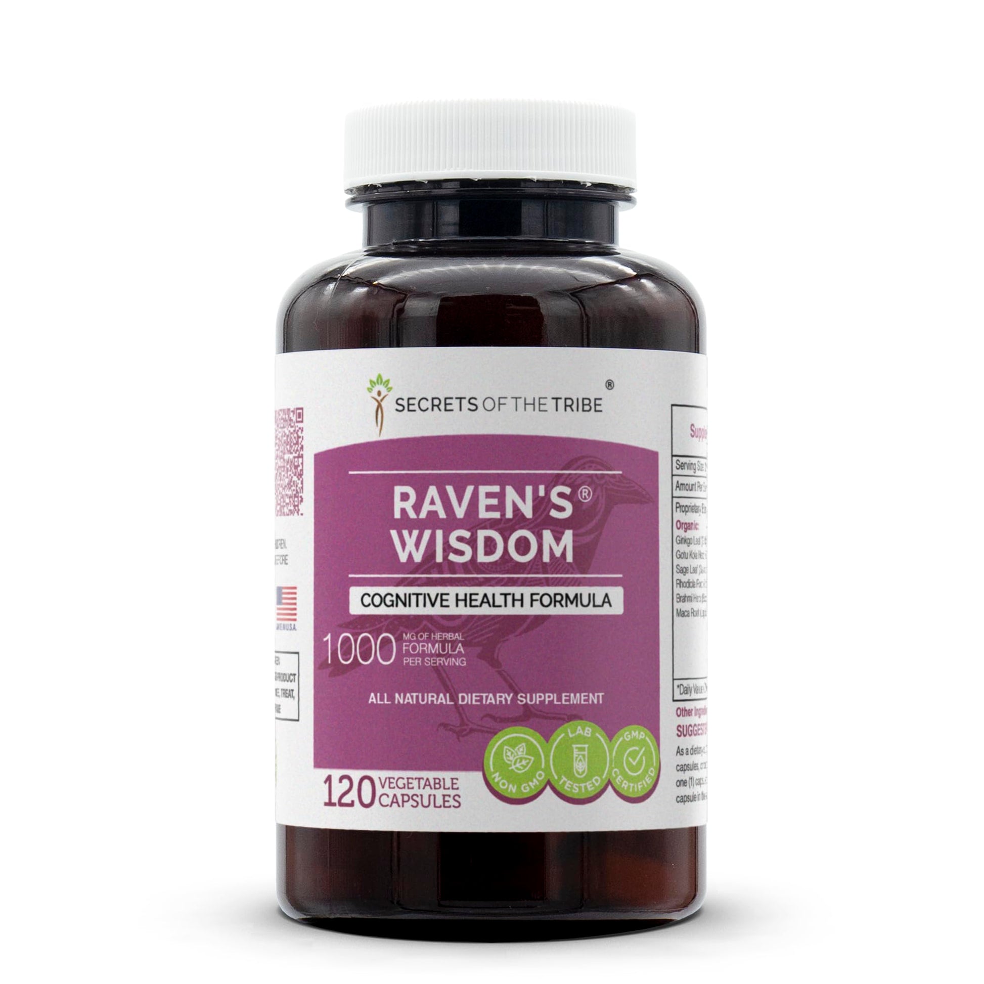 Secrets of the Tribe - Raven's Wisdom, Cognitive Health Formula, Herbal Supplement Blend (120 Capsules) Secrets of the TribeBuy Supplements Australia