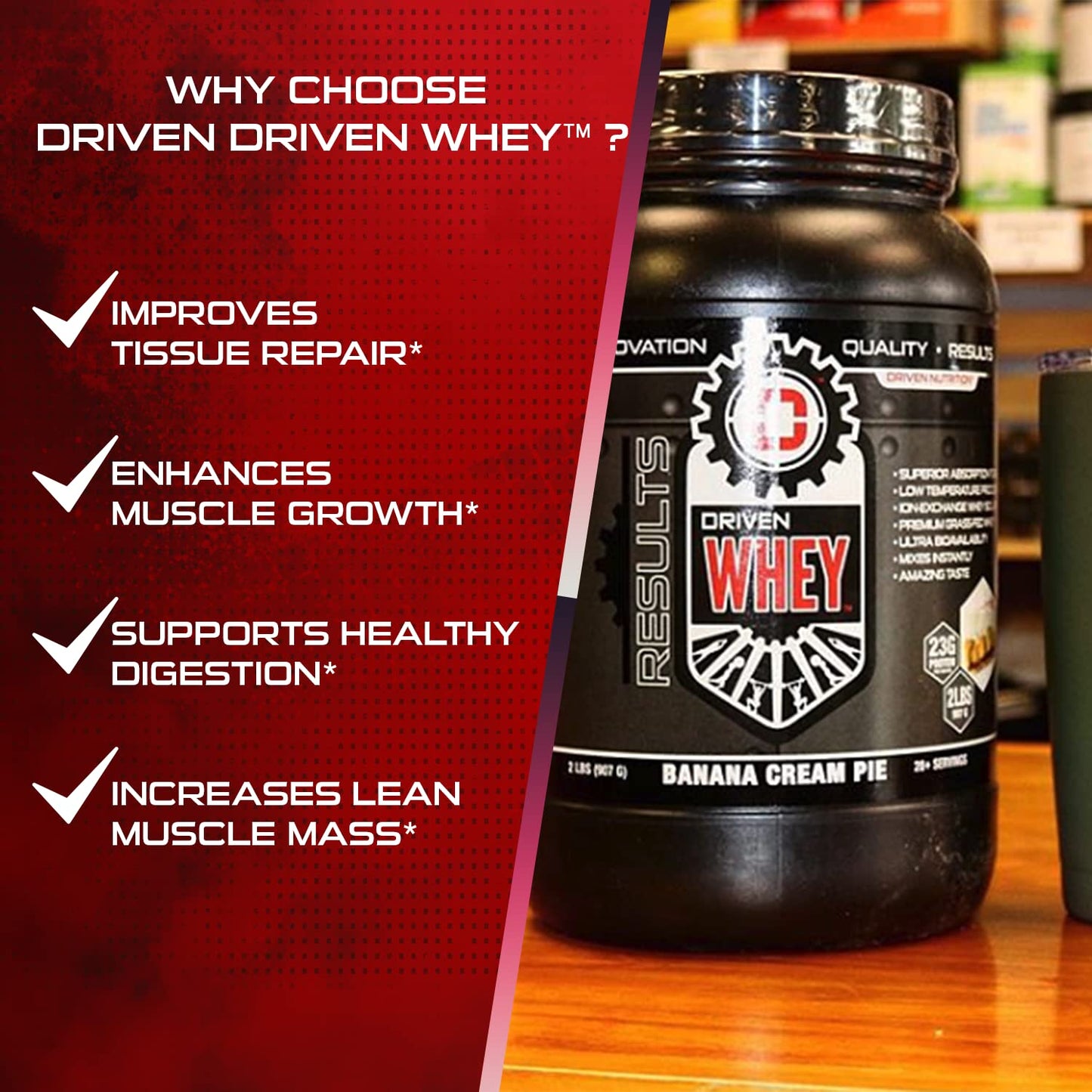 Driven WHEY- Grass Fed Whey Protein Powder: Delicious, Clean Protein Shake- Improve Driven NutritionBuy Supplements Australia